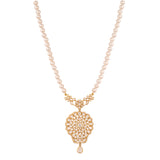 Noor Bloom Polki & Pearl Silver Necklace Set