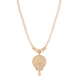 Noor Bloom Polki & Pearl Silver Necklace