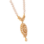 Noor Bloom Polki & Pearl Silver Necklace Set