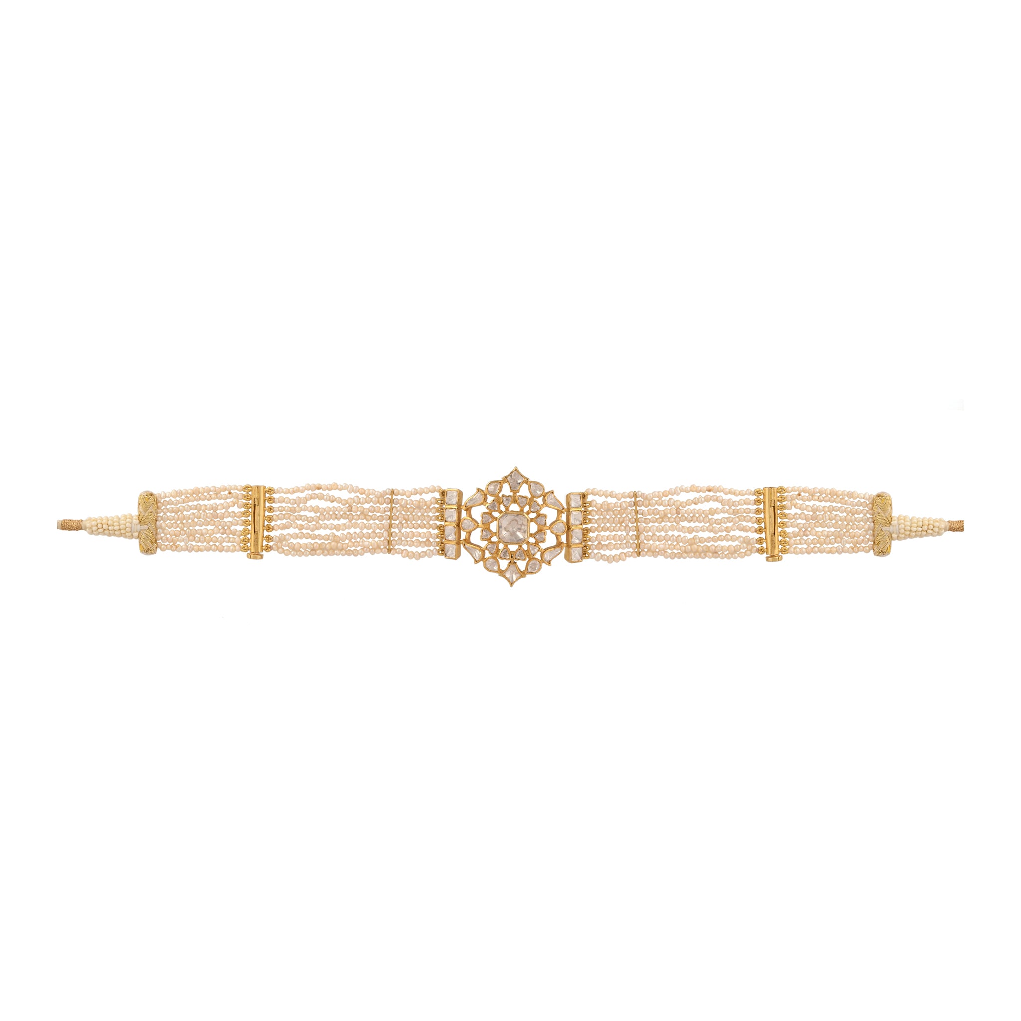 Noor Polki & Pearl Silver Convertible Choker-Bracelet