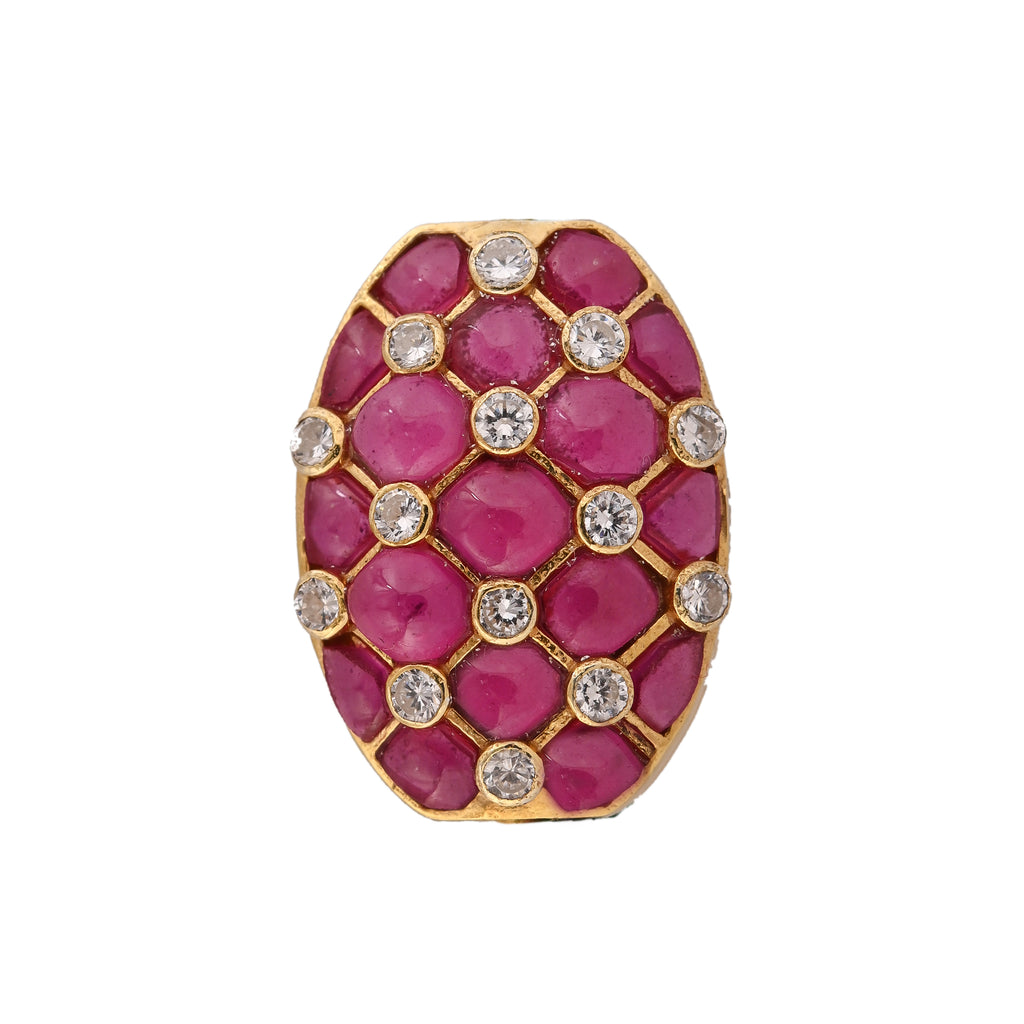 Oval Silver Ruby Rakhi