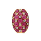 Oval Silver Ruby Rakhi