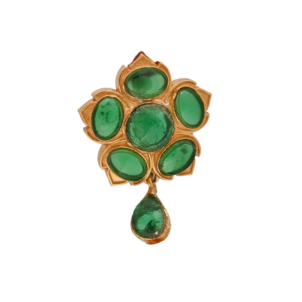 Floral Emerald Silver Rakhi