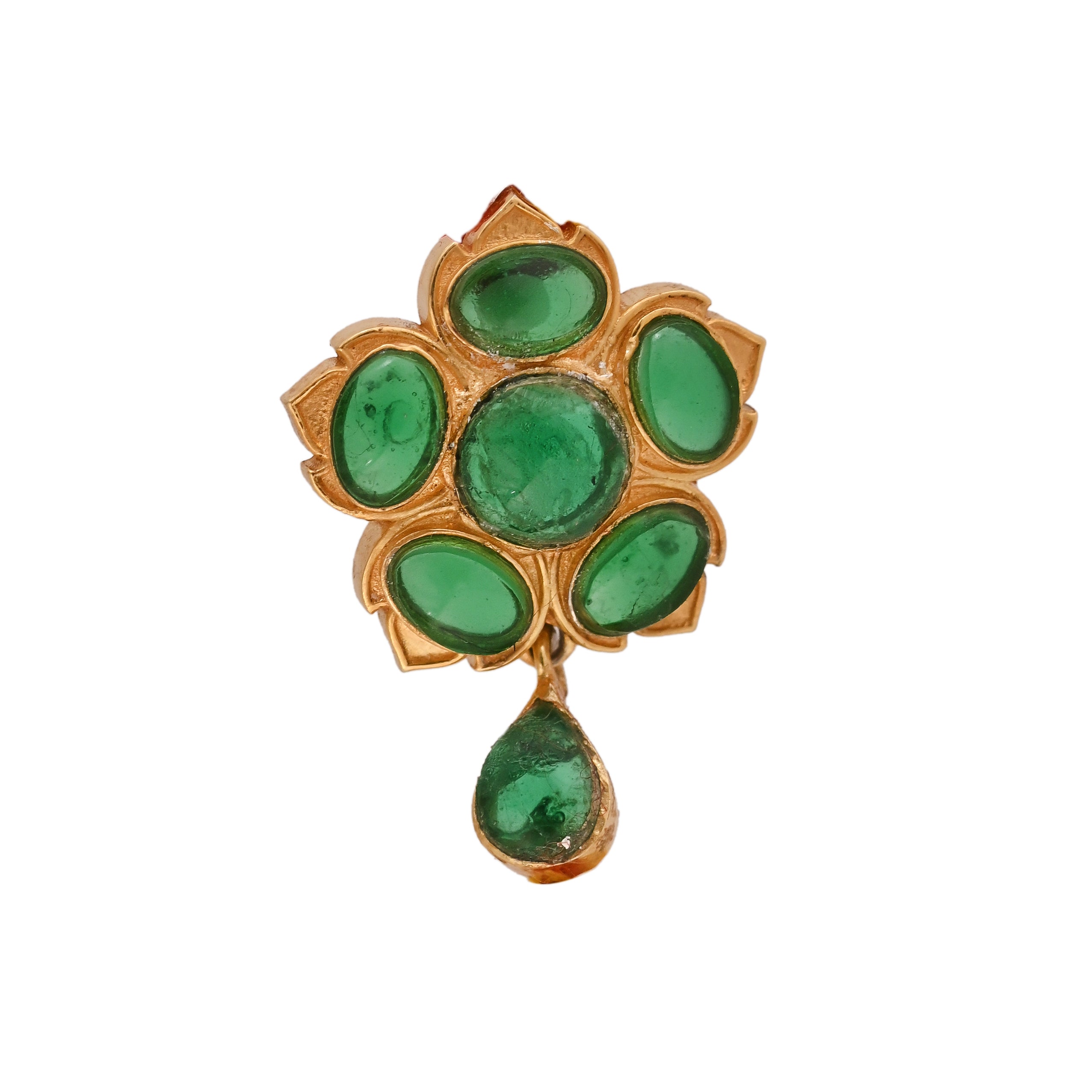 Floral Emerald Silver Rakhi