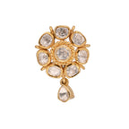 Floral Polki Silver Rakhi with Drop