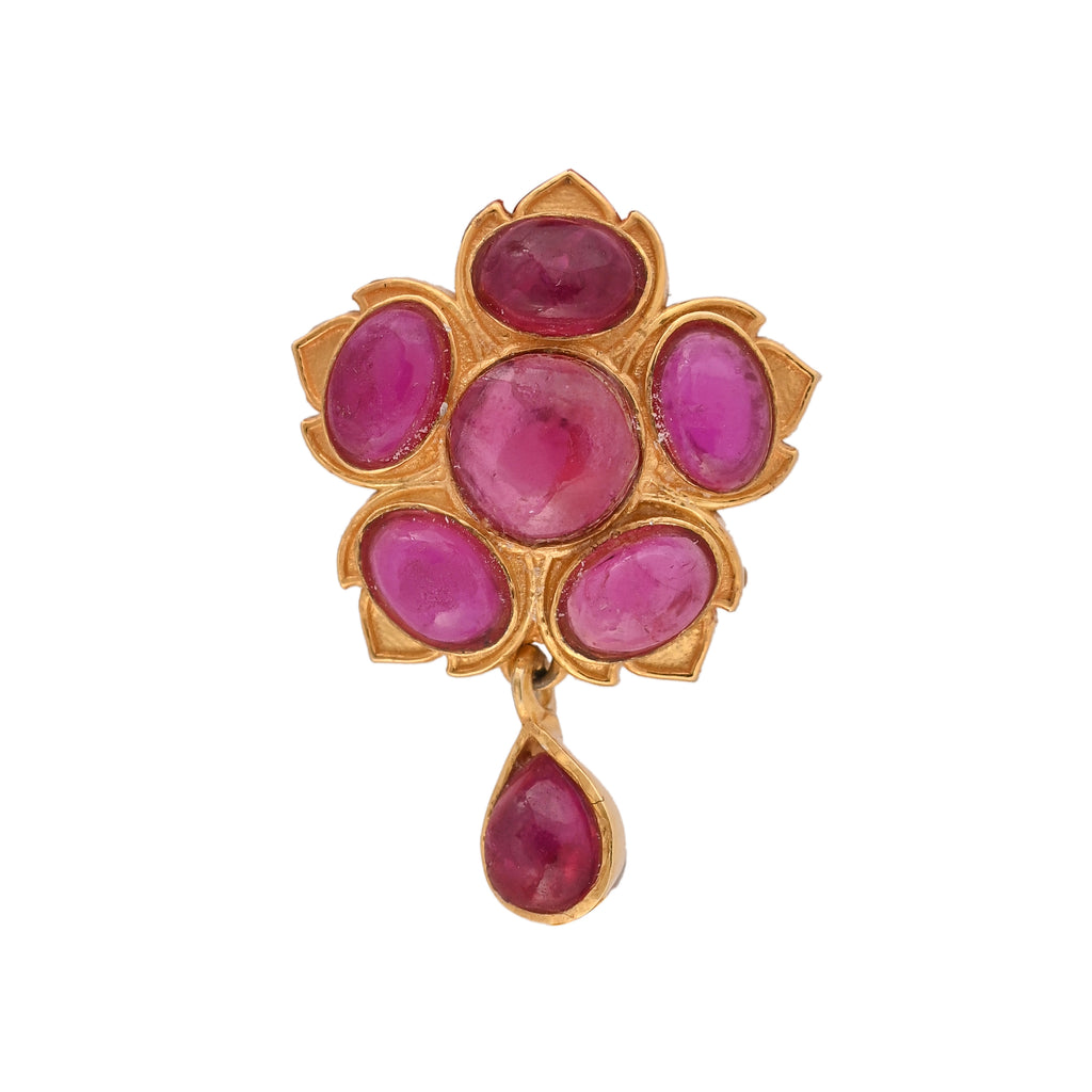 Floral Ruby Silver Rakhi
