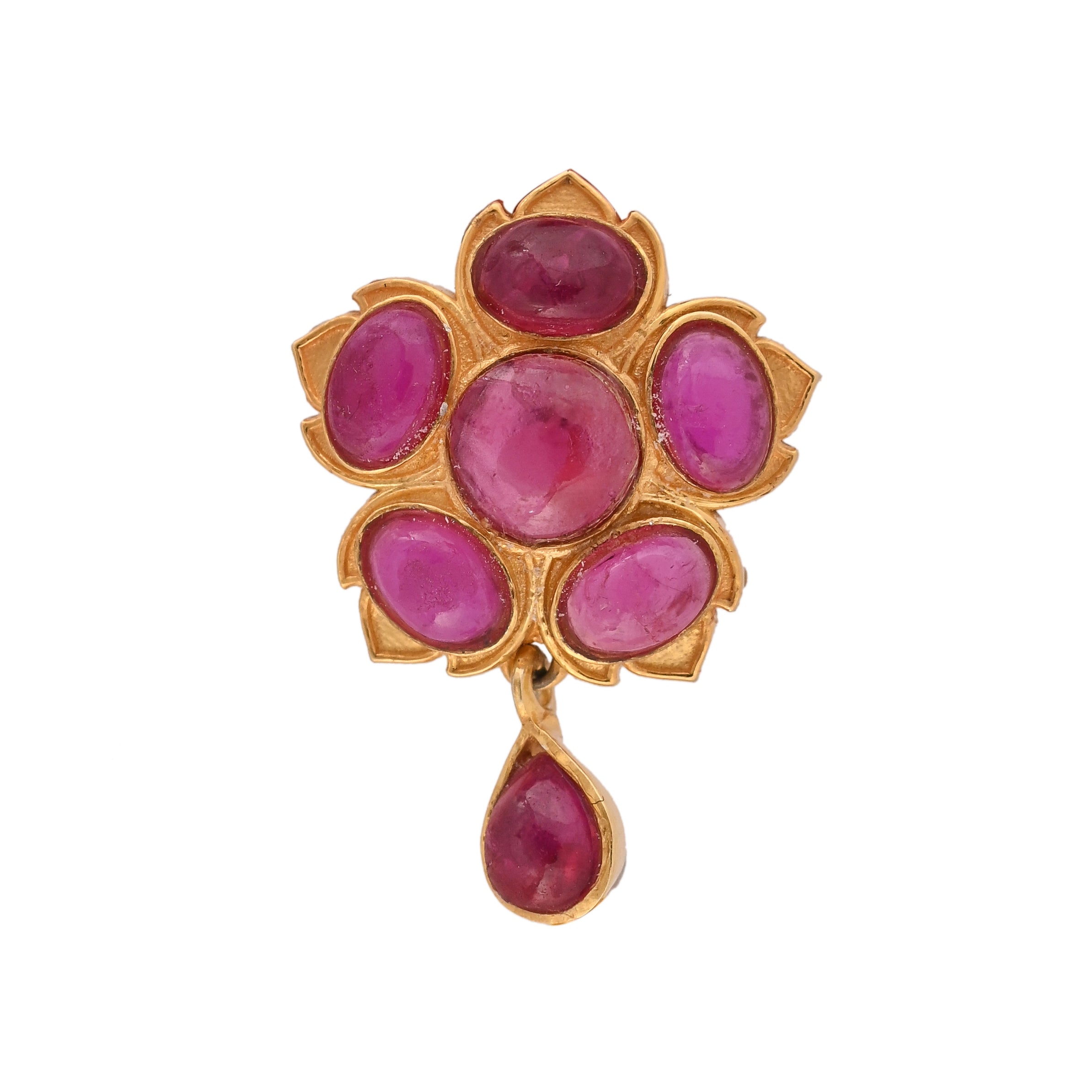 Floral Ruby Silver Rakhi