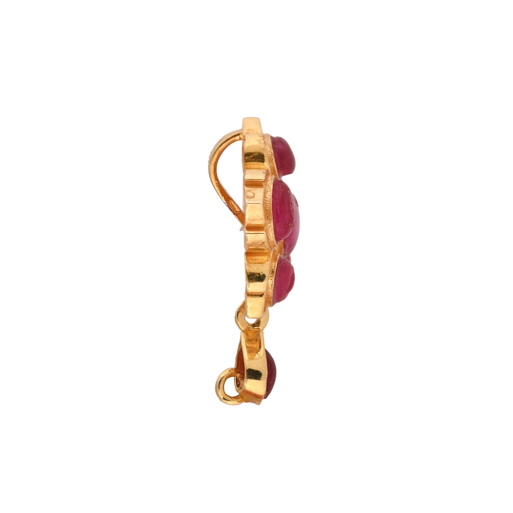 Floral Ruby Silver Rakhi