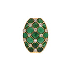Oval Silver Emerald Rakhi
