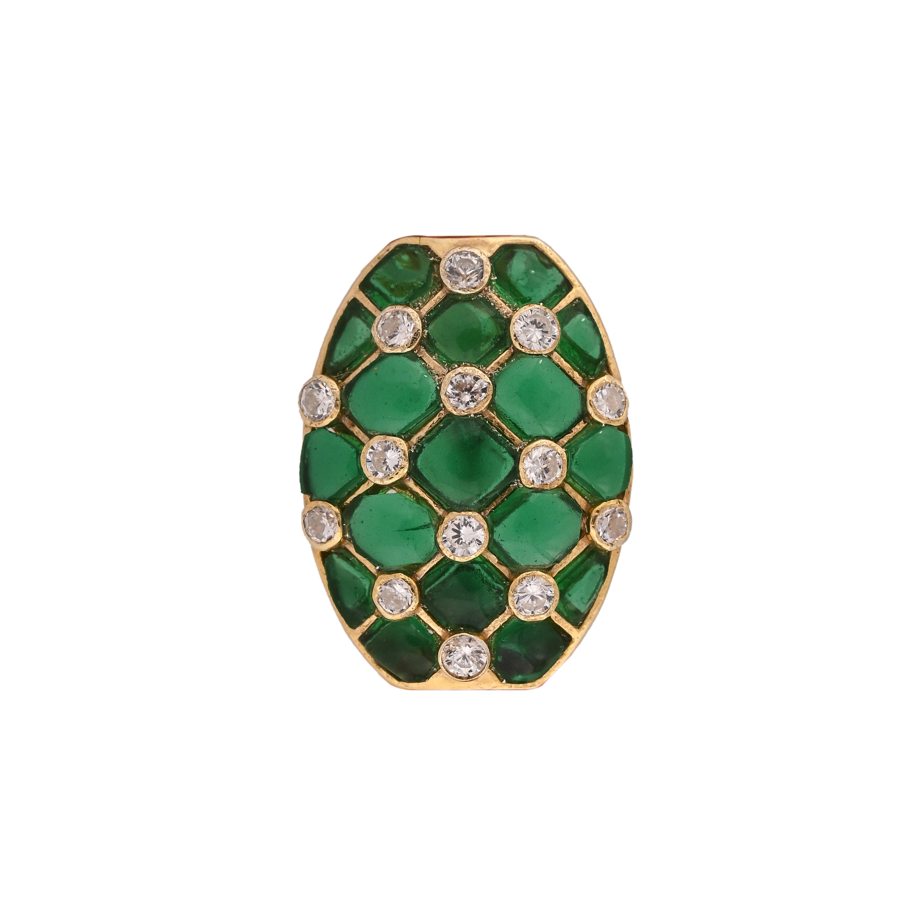 Oval Silver Emerald Rakhi