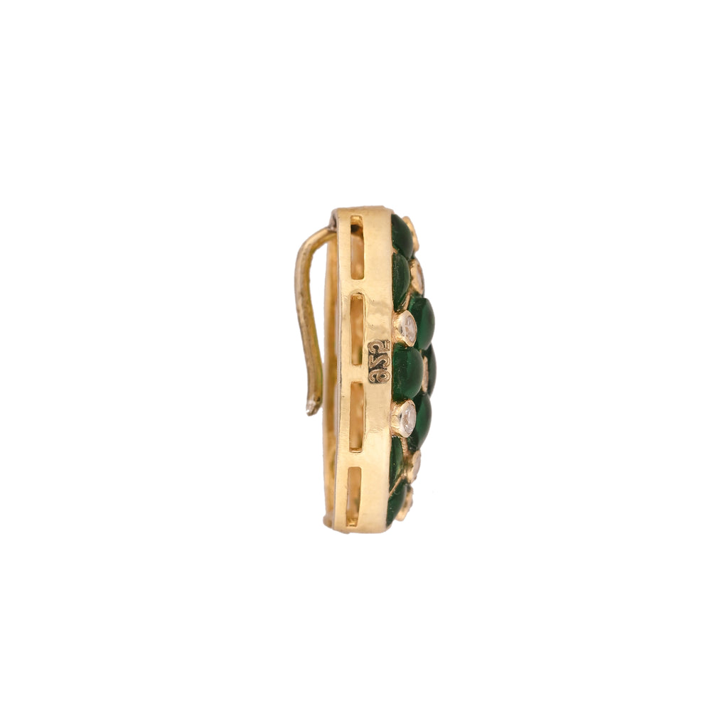 Oval Silver Emerald Rakhi