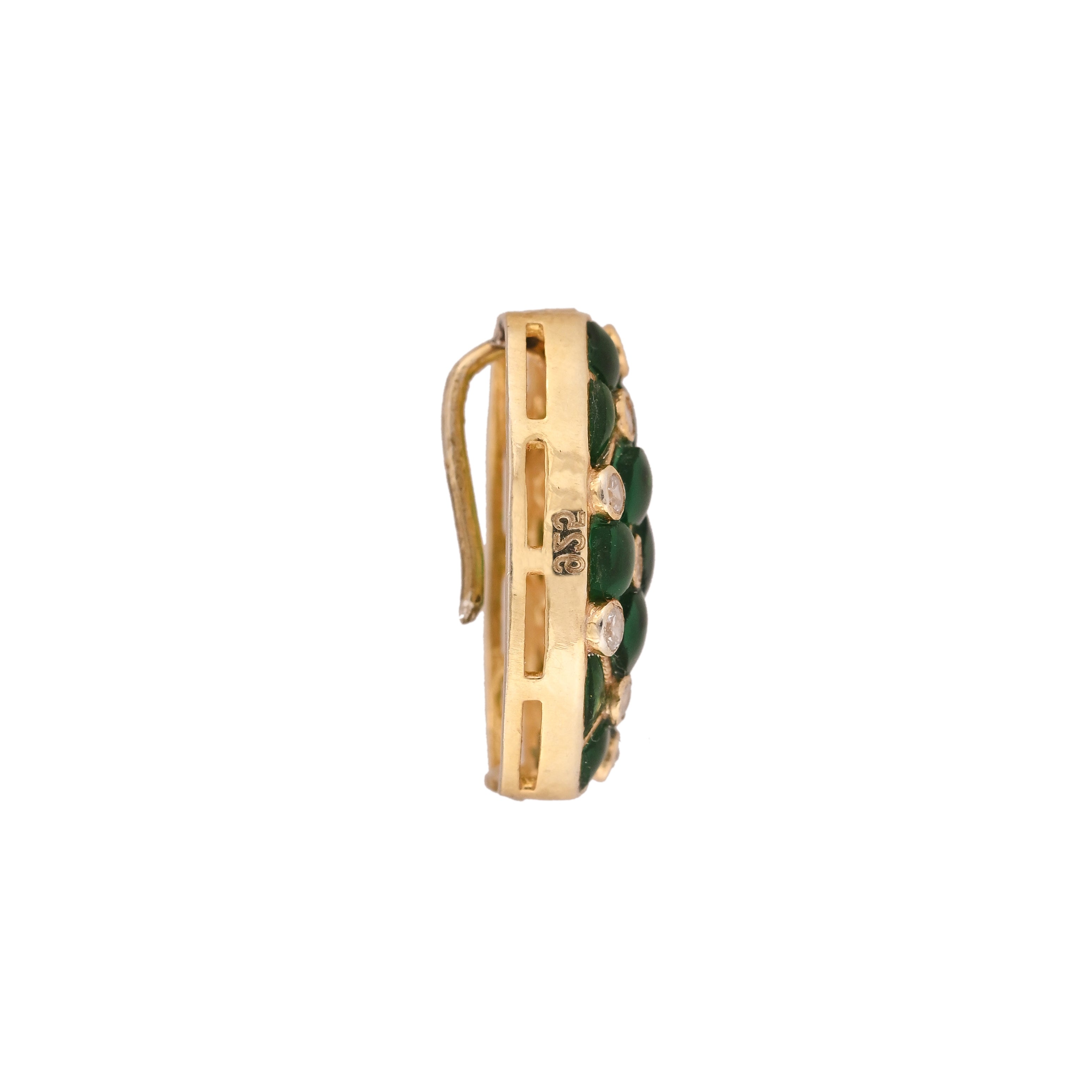 Oval Silver Emerald Rakhi