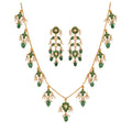 Gulnaar Emerald Bloom Silver Chain Necklace Set