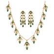Gulnaar Emerald Bloom Silver Chain Necklace Set