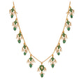 Gulnaar Emerald Bloom Silver Chain Necklace
