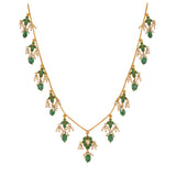 Gulnaar Emerald Bloom Silver Chain Necklace Set