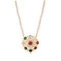 Navratna Polki Silver Necklace
