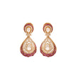 Polki & Ruby Silver Drop Earrings