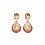 Polki & Ruby Silver Drop Earrings