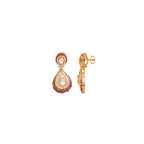 Polki & Ruby Silver Drop Earrings
