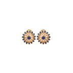 Blue Round Polki Silver Stud Earring