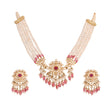 Tourmaline, Polki & Pearl Silver Choker Necklace Set