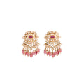 Tourmaline, Polki & Pearl Silver Earrings