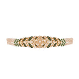 Emerald Polki & Pearl Silver Convertible Choker–Bracelet