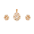 Noor Asymmetric Polki Silver Pendant Set
