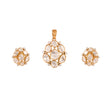 Noor Asymmetric Polki Silver Pendant Set