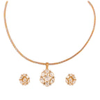Noor Asymmetric Polki Silver Pendant Set