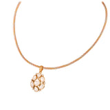 Noor Asymmetric Polki Silver Pendant