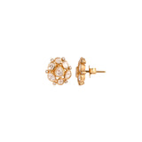 Noor Asymmetric Polki Silver Earrings