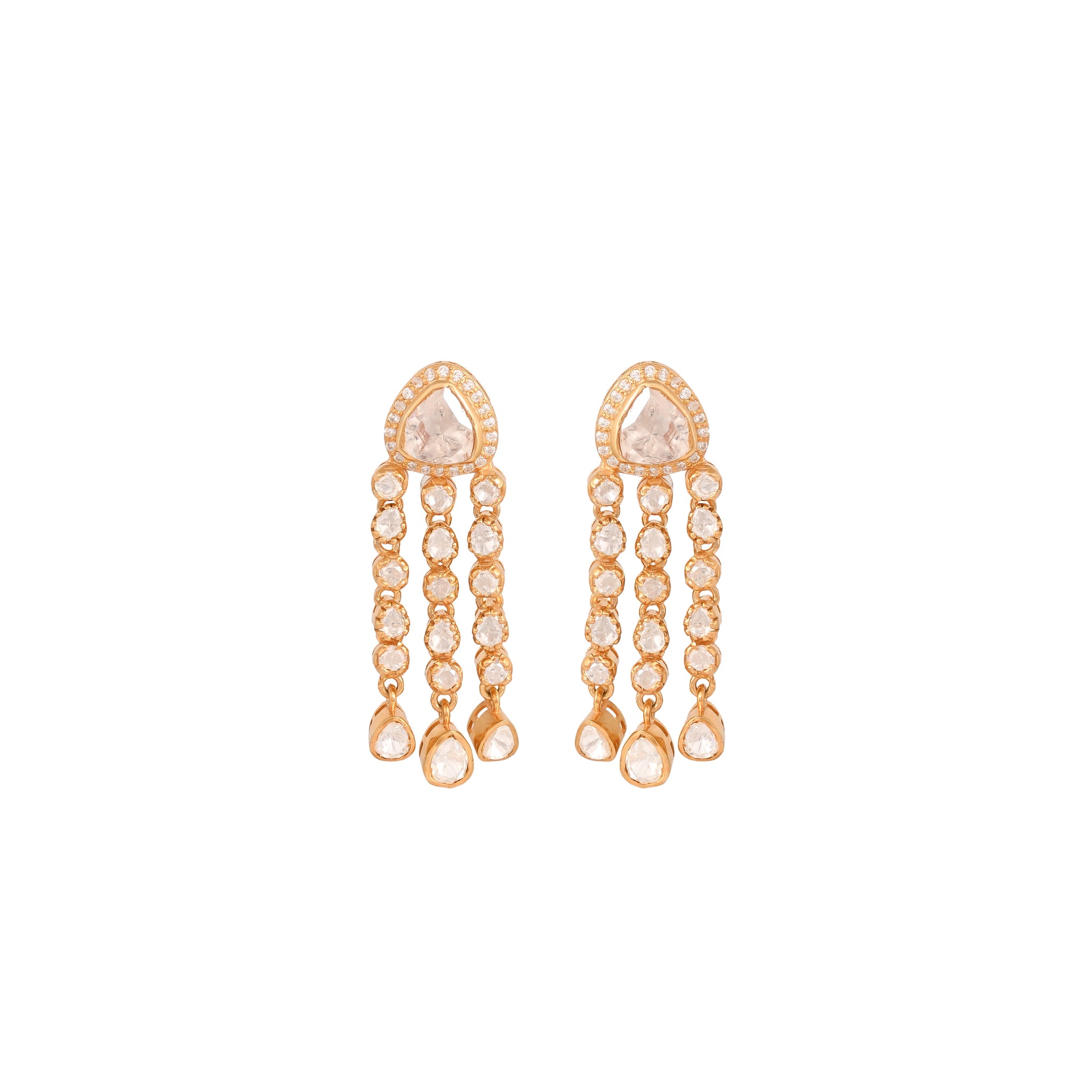 Polki Waterfall Drop Earrings