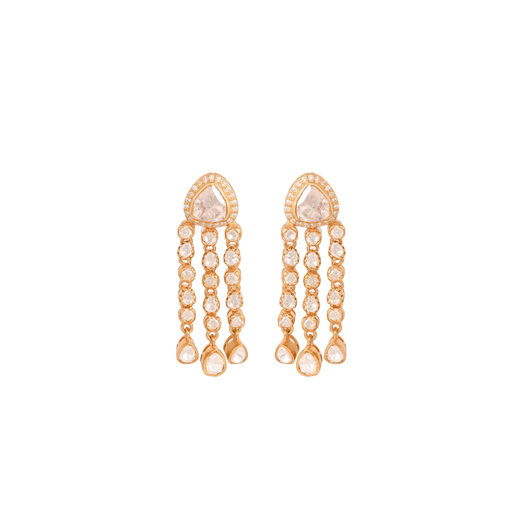 Polki Waterfall Drop Earrings