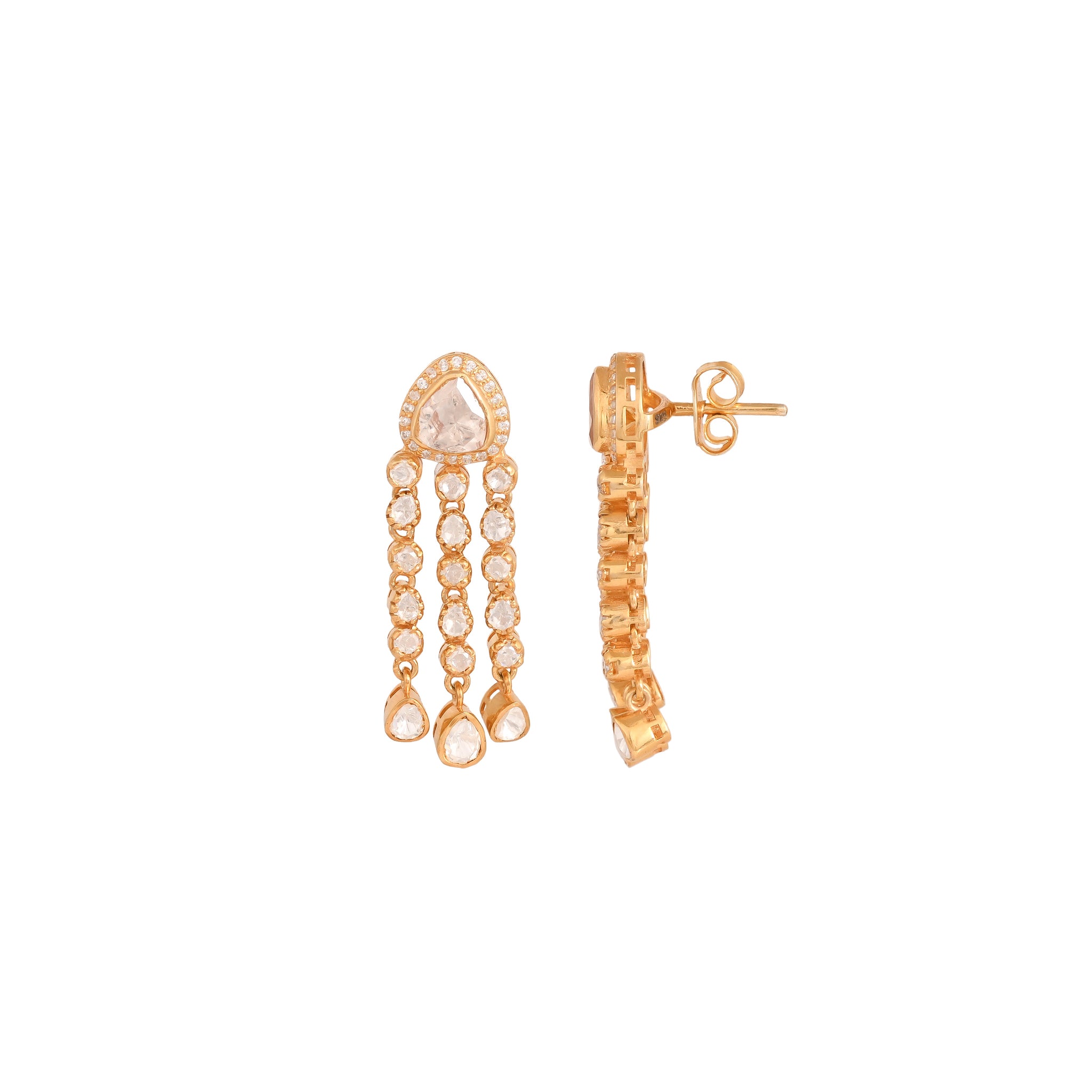 Polki Waterfall Drop Earrings