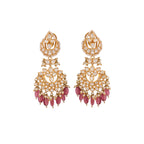 Gulnaar Ruby & Polki Silver Pearl Necklace Set