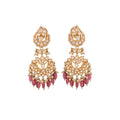 Gulnaar Ruby & Polki Silver Pearl Earrings