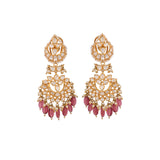 Gulnaar Ruby & Polki Silver Pearl Earrings