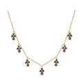 Floral Drop Silver Chain Necklace