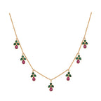 Floral Drop Silver Chain Necklace