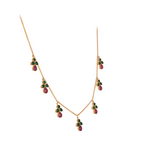 Floral Drop Silver Chain Necklace