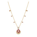 Gul Lotus Ruby & Polki Silver Chain Necklace