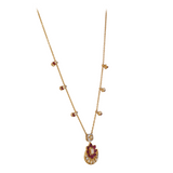Gul Lotus Ruby & Polki Silver Chain Necklace Set