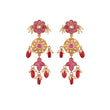 Gulnaar & Polki Floral long Silver Earrings