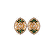 Polki & Green Meenakari Lotus Silver Studs