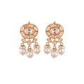 Noor Oval Polki & Pearl Drop Earrings