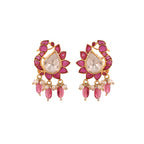 Gul Peacock Ruby & Polki Silver Earrings