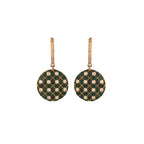 Reversible Ruby & Emerald Round Drop Silver Earrings