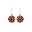 Reversible Ruby & Emerald Round Drop Silver Earrings